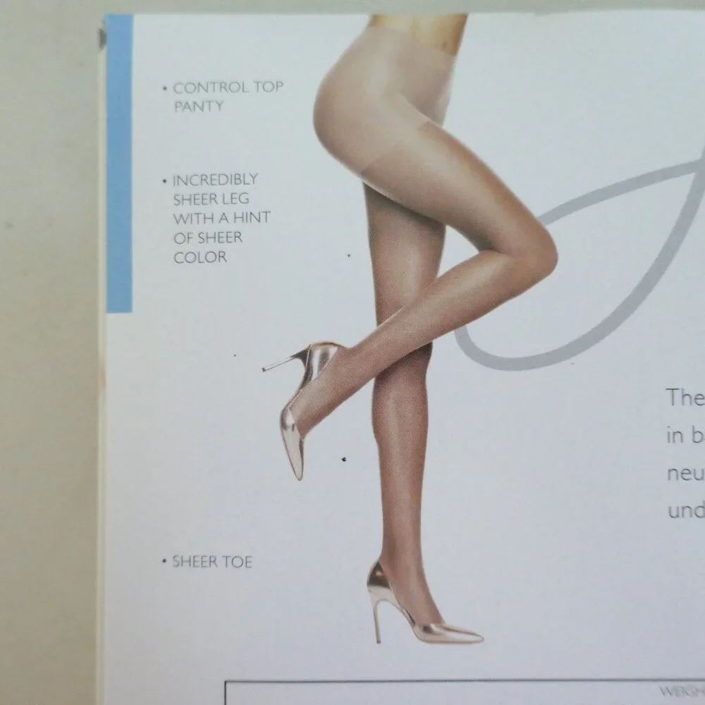 Hanes Absolutely Ultra Sheer pantyhose control top sandalfoot sz C color natural